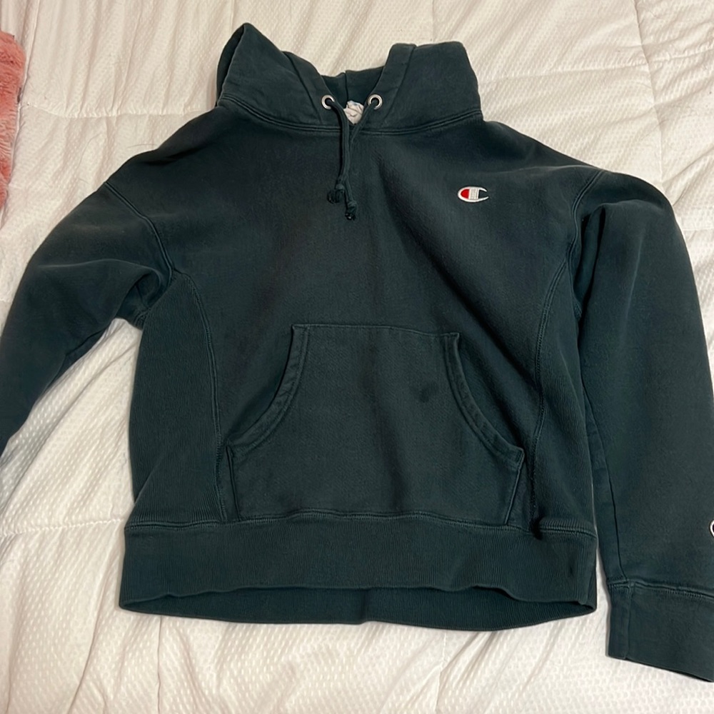 Champion hoodie forest green cropped